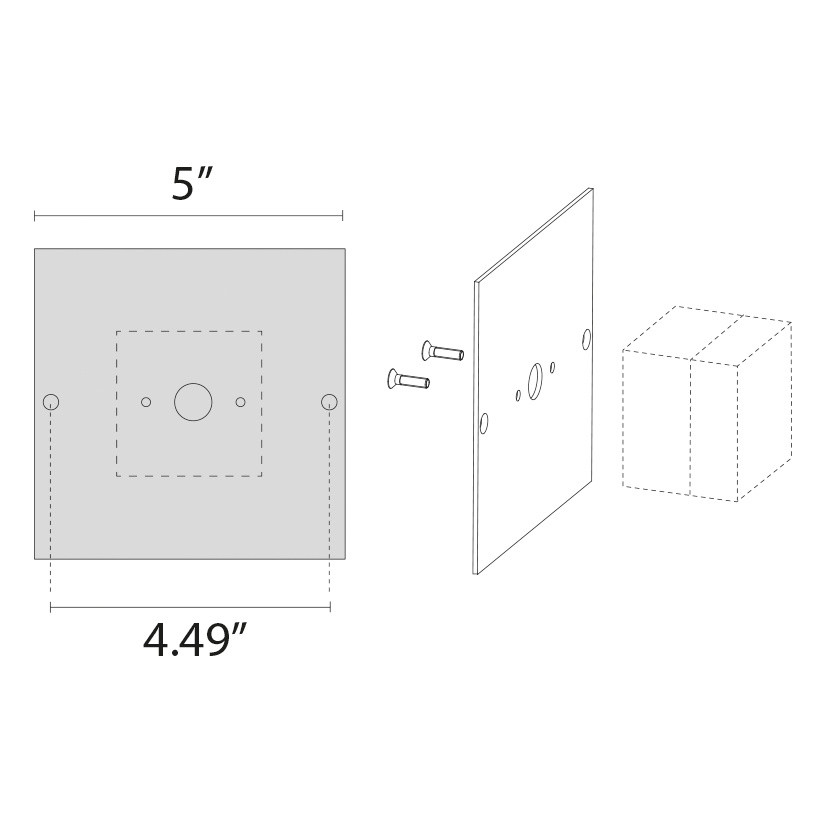Plate cover jbox Alu Square