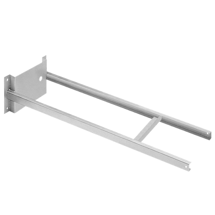 Support de 1 mètre en tôle d’acier extrêmement robuste peint en gris aluminium