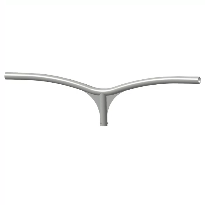 Staffa testa palo doppia 1+1 m - grigio grafite