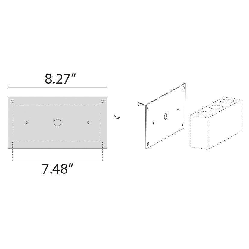 Plate cover jbox Alu Linear - Anodised aluminium