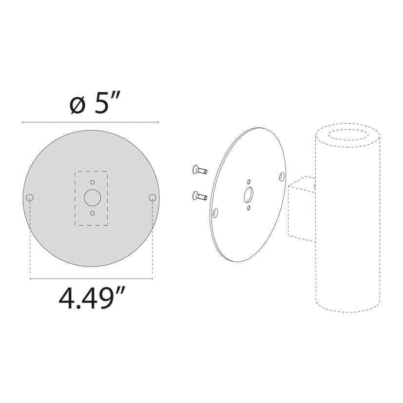 Plate cover jbox Alu Wall/R - Black