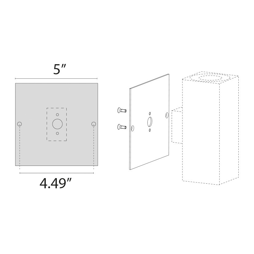 Plate cover jbox Alu Wall/S - Black