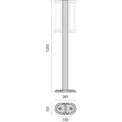 Post 45 1233 mm