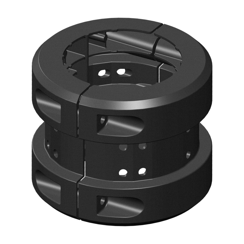 Gliding support made of painted aluminium for the installation on Ø 3 9/16" / Ø 90 mm posts